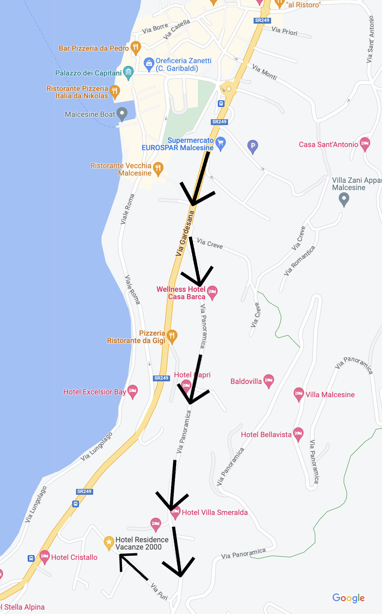 Lageplan mit Wegbeschreibung zum Hotel